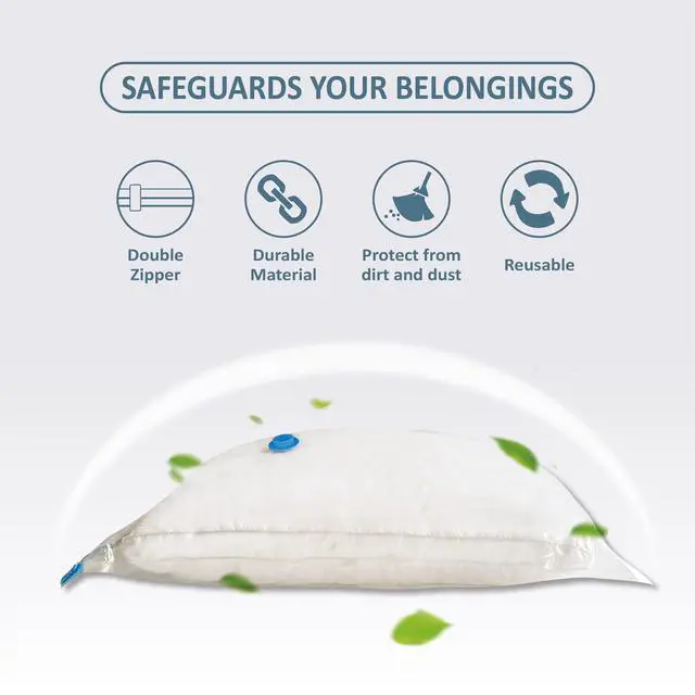 Alt view image 3 of 7 - Vacuum Storage Bags, Vacuum Seal Space Saver Bags for Clothing, Travel Lugggage, Carry-on, Blankets, Comforters, Pillow, Bedding, 10 Combo