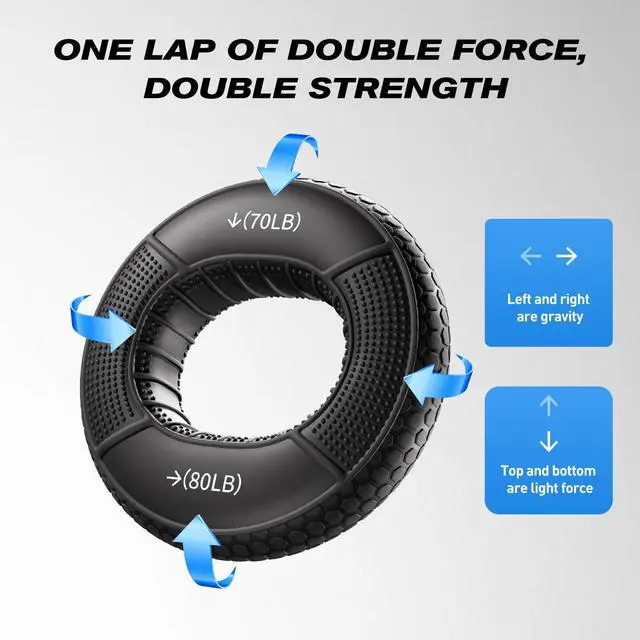 Alt view image 3 of 6 - Hand Grip Strengthener Rings - 4 Pack Finger Exerciser Grip Strength Trainer Silicone Squeezer Gripper for Muscle Strengthening Training Forearm Grip Workout Stress Relief Rehabilitation 30LB-80LB
