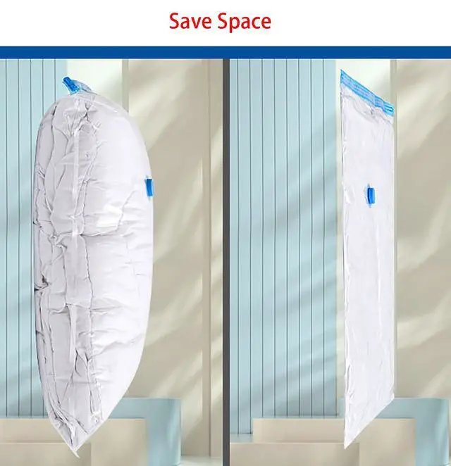 Alt view image 6 of 6 - Vacuum Storage Bags with Air Pump, 6 Pcs 31.5 Inch x 23.6 Inch PE Compression Down Jackets Arrange Bags for Saving Closet Space (6)