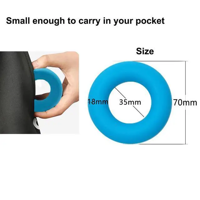 Alt view image 5 of 6 - Silicone Hand Grip Strengthener Rings,Resistance Hand Gripper for Forearm Finger Strength Training,Hand Rehabilitation Exercise,Portable Relieve Stress Hand Workout Squeezer,4 Pack 30LB-60LB
