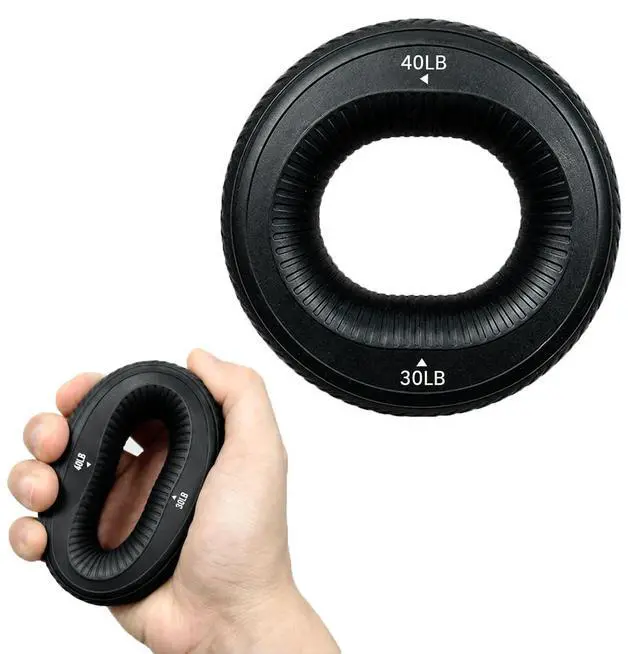 Main image of 2pcs Hand Grip Strengthener, Silicone Ring Grip Strength Trainer (Black)