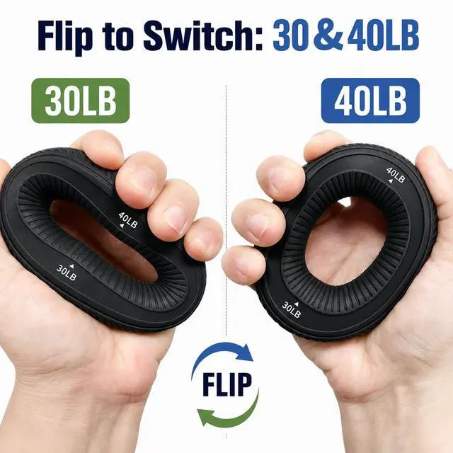 Alt view image 2 of 7 - 2pcs Hand Grip Strengthener, Silicone Ring Grip Strength Trainer (Black)