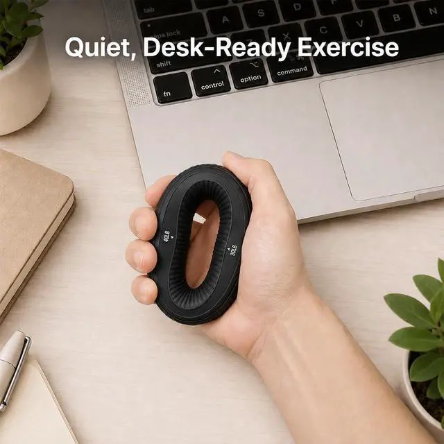 Alt view image 6 of 7 - 2pcs Hand Grip Strengthener, Silicone Ring Grip Strength Trainer (Black)