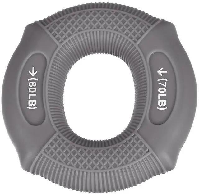 Main image of Hand Grip Strength Trainer, 3" 70-80 Lbs Silicone Rings Finger Forearms Exercise Grip Squeezer for Athletes Workout, Rock Climbing, Space Gray