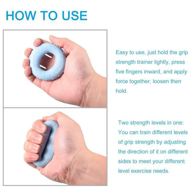 Alt view image 5 of 7 - Hand Grip Strengtheners, 5 Level: 20-30/30-40/40-50/50-60/60-70Lb Silicone Rings Fingers Forearms Exercise Grip Trainer for Rock Climbing