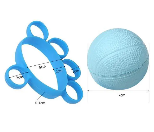 Alt view image 2 of 6 - Finger Exercise Ball, Finger Strengthener Training Squeeze Ball Silicone Finger Stretcher Hand Grip Strength Training Ball Forearm Wrist Stress Relief Physical Therapy Hand Strength Exerciser (Blue)