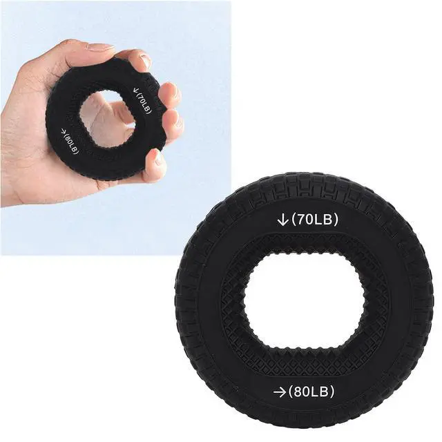 Alt view image 3 of 7 - Hand Grip Strengthener Ring finger stretching donut Heavy Duty 70-80LB Soft Silicone Tire Texture Portable Finger Exerciser for Forearm and Finger Strength Grip Strengtheners