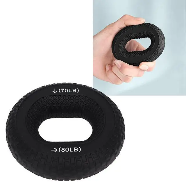 Alt view image 7 of 7 - Hand Grip Strengthener Ring finger stretching donut Heavy Duty 70-80LB Soft Silicone Tire Texture Portable Finger Exerciser for Forearm and Finger Strength Grip Strengtheners