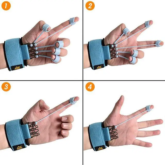 Alt view image 3 of 7 - Finger Strengthener Hand Grip Strength Trainer Finger Extension Stretcher Exerciser Hand Rehab Work Out Relieve Pain Arthritis and Grip Training Kit 10LB+40LB