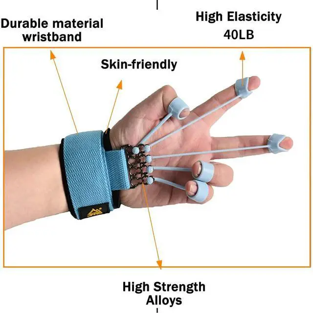 Alt view image 4 of 7 - Finger Strengthener Hand Grip Strength Trainer Finger Extension Stretcher Exerciser Hand Rehab Work Out Relieve Pain Arthritis and Grip Training Kit 10LB+40LB