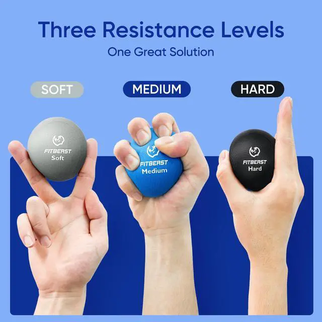 Alt view image 2 of 6 - Grip Strength Trainer 6 Pieces Hand Therapy Kit with Finger Extension Exerciser & Stress Balls for Adults, Rehab & Strength Training for Men, Women, and Seniors (6-Piece Cool Tones)