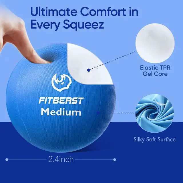 Alt view image 3 of 6 - Grip Strength Trainer 6 Pieces Hand Therapy Kit with Finger Extension Exerciser & Stress Balls for Adults, Rehab & Strength Training for Men, Women, and Seniors (6-Piece Cool Tones)