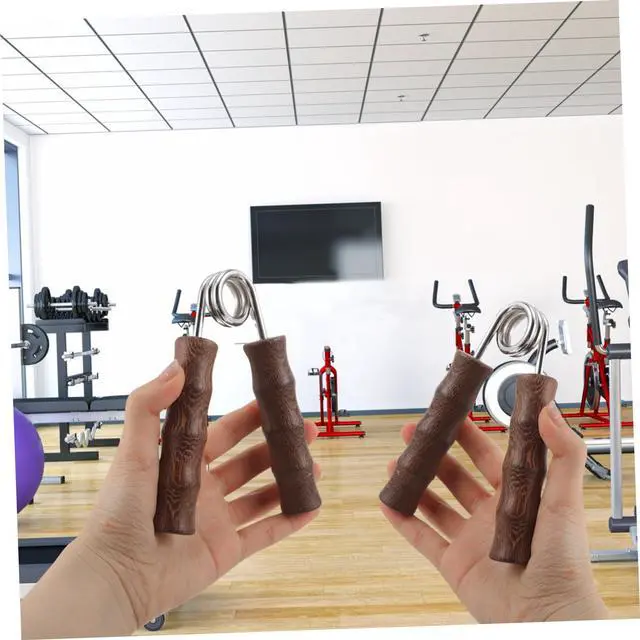 Alt view image 2 of 7 - 1pair Wooden Hand Gripper Kit Fitness Arm Strength Trainer Non-skid Grip for Home Gym Hand Exerciser for Strengthening Fingers Forearms for Workout Enthusiasts