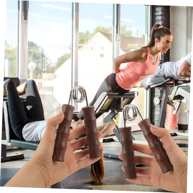 Alt view image 6 of 7 - 1pair Wooden Hand Gripper Kit Fitness Arm Strength Trainer Non-skid Grip for Home Gym Hand Exerciser for Strengthening Fingers Forearms for Workout Enthusiasts