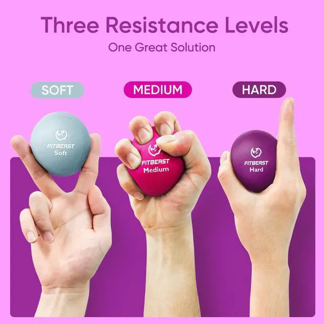 Alt view image 2 of 6 - Grip Strength Trainer 6 Pieces Hand Therapy Kit with Finger Extension Exerciser & Stress Balls for Adults, Rehab & Strength Training for Men, Women, and Seniors (6-Piece Bright Tones)