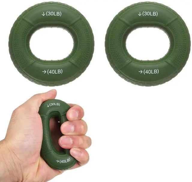 Main image of Silicone Ring Grip Strength Trainer with Finger Extension Band, Hand Grip Strengthener Forearm Trainer Kit 30-40LB & 4Pcs & Green/Blue-For(Athletes/Climbing/Workout)