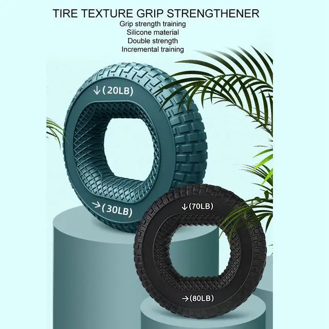 Alt view image 6 of 7 - Grip Exercise Ring,70 to 80LB Hand Grip Strengthener Soft Silicone Portable Tire Texture Forearm Finger Exerciser Grip Strength Trainer Ring Black