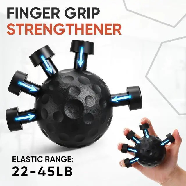 Alt view image 3 of 6 - 2 Pack Finger Grip Strengthener Hand Gripper Strengthener Adjustable Finger Strength Trainer Strength Trainer Ball for Gym, Piano and Guitar Training(Black)