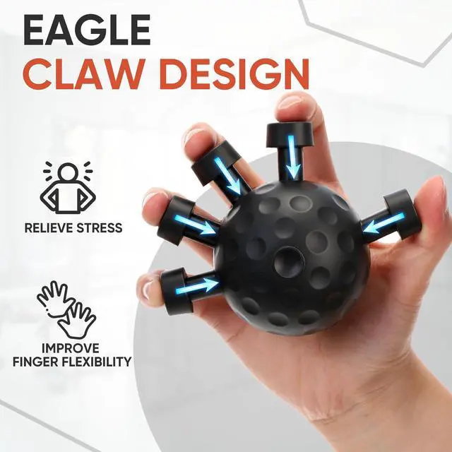 Alt view image 6 of 6 - 2 Pack Finger Grip Strengthener Hand Gripper Strengthener Adjustable Finger Strength Trainer Strength Trainer Ball for Gym, Piano and Guitar Training(Black)