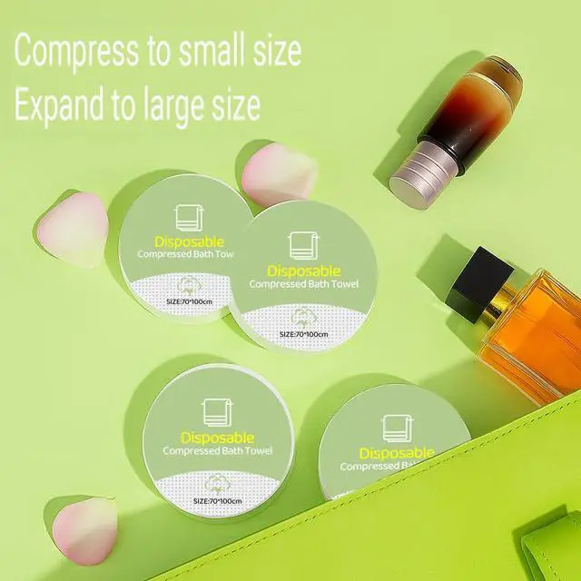 Alt view image 7 of 7 - 6PCS Compressed Bath Towel Tablets for Travel, Disposable Towels for Camping, Hiking & Hotels, Fast Absorbing Portable Travel Bath Towels, Individually Wrapped 27.5 x 40 Inch