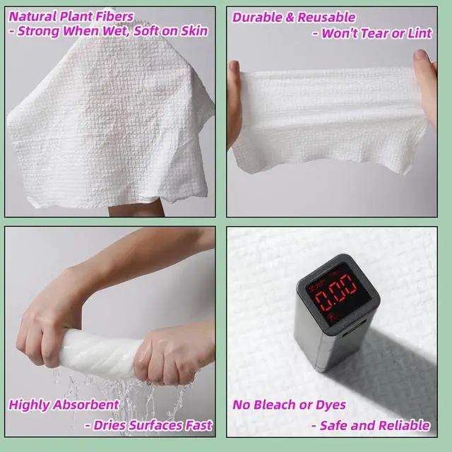 Alt view image 5 of 7 - Compressed Towels for Travel, Extra Thick& Super Absorbent Disposable Wash Cloths, Individually Wrapped Disposable Face Towels for Travel Camping Hiking Sport Hotel Beauty Salon (11.8"x9.5",24 Pcs)