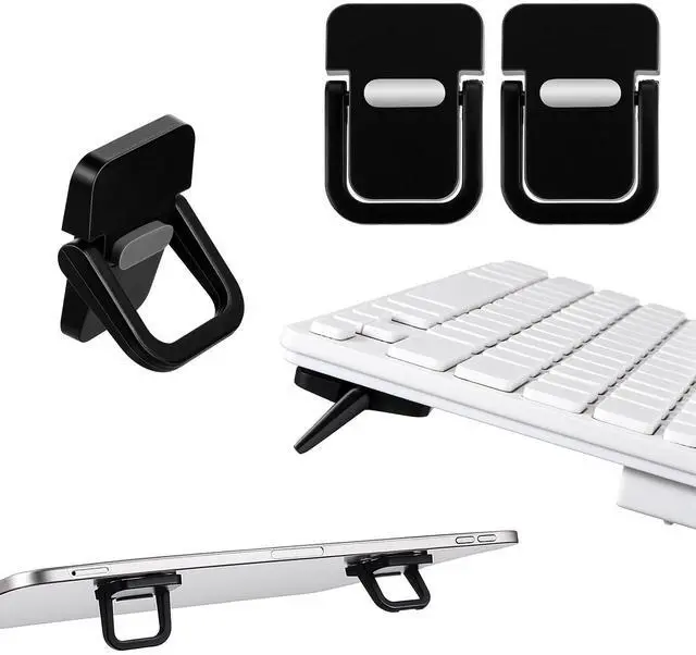 Main image of 2 Pack Mini Keyboard Feet, Foldable Laptop Riser Keyboard Stand, Portable Anti-Slip Keyboards Lift for Most Keyboards (Black)