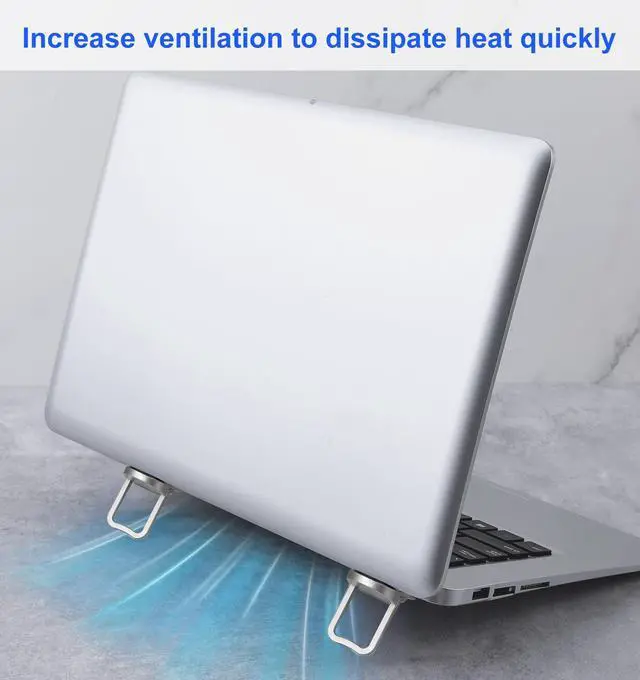 Alt view image 4 of 7 - 2 PCS Keyboard Feet, Foldable Keyboard Lifter with Dual Tilt Angle Adjustment for Most Keyboards, Self-Adhesive Computer Keyboards Riser (Silver-White, 2.4 X 1.2 in)