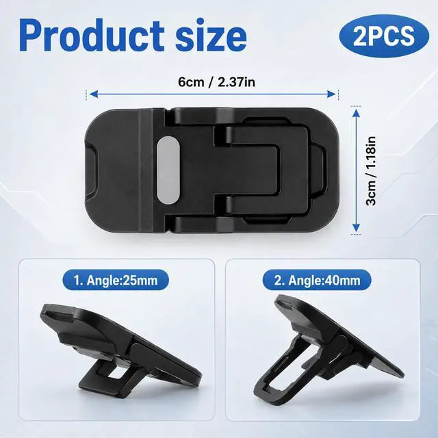 Alt view image 2 of 7 - 2 PCS Laptop Feet for Cooling Portable Keyboards Risers 2 Adjustable Angles