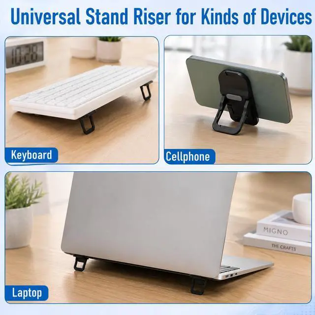 Alt view image 3 of 7 - 2 PCS Laptop Feet for Cooling Portable Keyboards Risers 2 Adjustable Angles