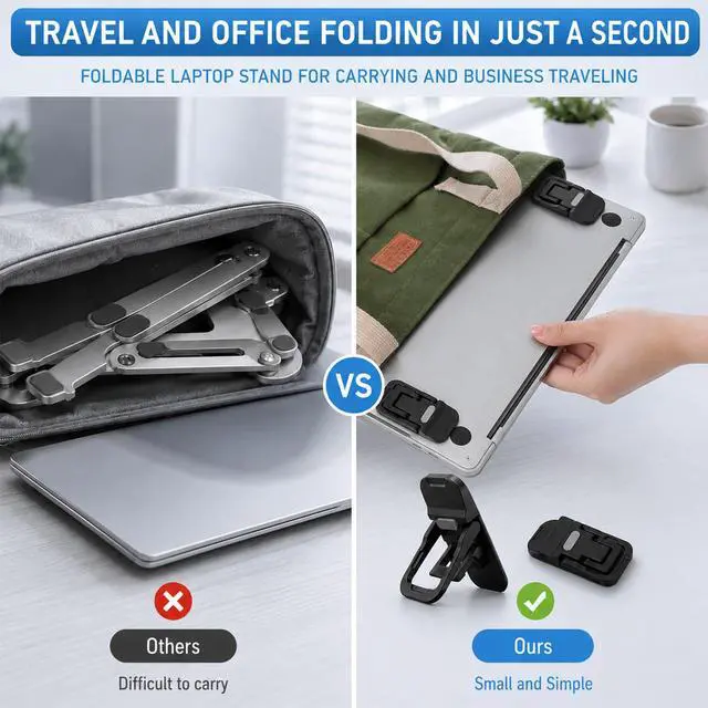 Alt view image 5 of 7 - 2 PCS Laptop Feet for Cooling Portable Keyboards Risers 2 Adjustable Angles