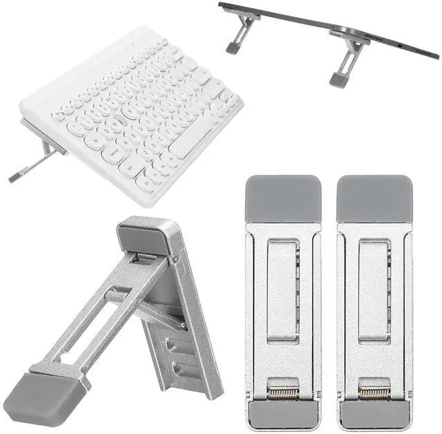 Main image of Keyboard Feet 2 Pcs Portable Keyboard Riser Foldable Keyboards Stand for Desk Three Tilt Angle Adjustable Invisible Laptop Feet Self-Adhesive Computer Lift with Anti-Slip Pads