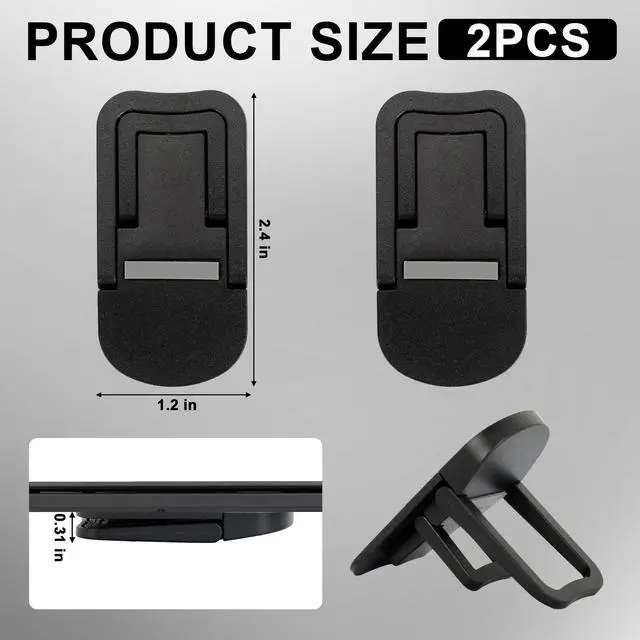 Alt view image 2 of 6 - 2PCS Black Self-Adhesive Keyboard Riser, Portable Mini Laptop Stand for Desk, Foldable Keyboard Lift with Adjustable Angle, Universal for Most Keyboards & Laptops