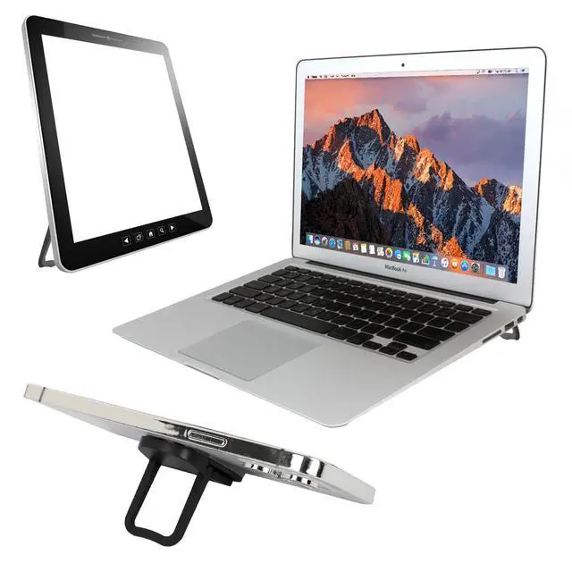 Alt view image 3 of 6 - 2PCS Black Self-Adhesive Keyboard Riser, Portable Mini Laptop Stand for Desk, Foldable Keyboard Lift with Adjustable Angle, Universal for Most Keyboards & Laptops