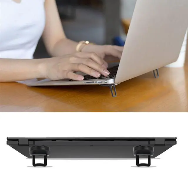 Alt view image 6 of 6 - 2PCS Black Self-Adhesive Keyboard Riser, Portable Mini Laptop Stand for Desk, Foldable Keyboard Lift with Adjustable Angle, Universal for Most Keyboards & Laptops