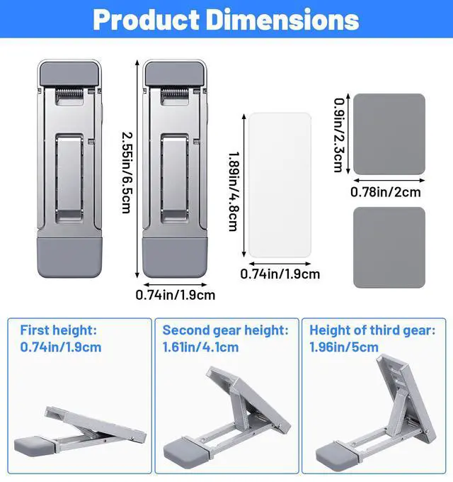 Alt view image 2 of 7 - 2 Pcs Keyboard Riser, Keyboard Tilt Stand with 3 Adjustable Angles