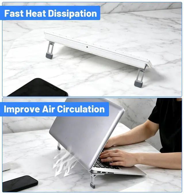 Alt view image 4 of 7 - 2 Pcs Keyboard Riser, Keyboard Tilt Stand with 3 Adjustable Angles