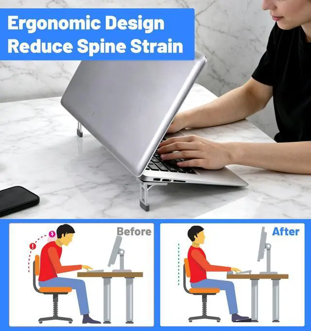 Alt view image 6 of 7 - 2 Pcs Keyboard Riser, Keyboard Tilt Stand with 3 Adjustable Angles