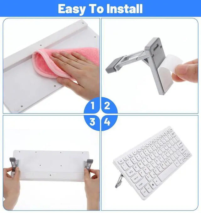 Alt view image 7 of 7 - 2 Pcs Keyboard Riser, Keyboard Tilt Stand with 3 Adjustable Angles