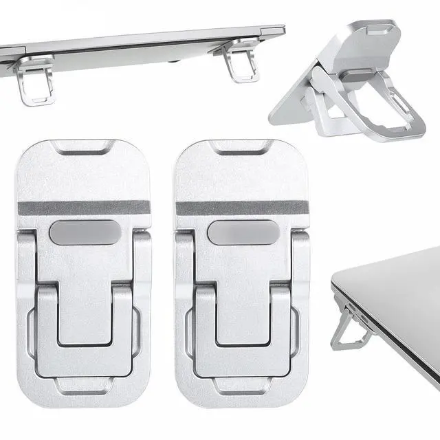Main image of 2 Pcs Foldable Laptop Stand Zinc Alloy Portable Keyboard Riser