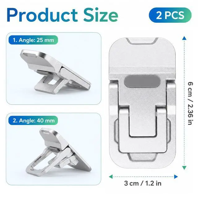 Alt view image 2 of 6 - 2 Pcs Foldable Laptop Stand Zinc Alloy Portable Keyboard Riser