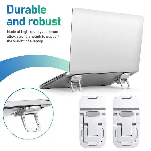 Alt view image 3 of 6 - 2 Pcs Foldable Laptop Stand Zinc Alloy Portable Keyboard Riser