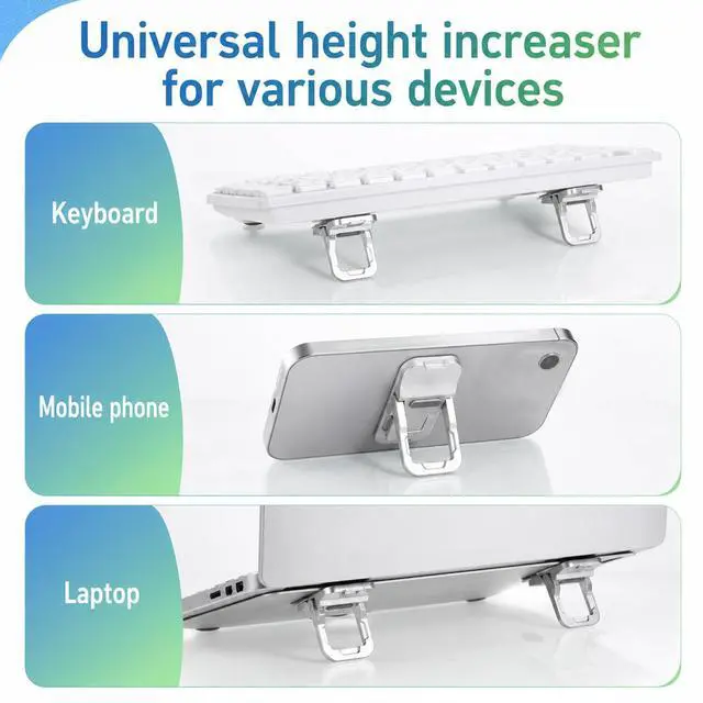 Alt view image 6 of 6 - 2 Pcs Foldable Laptop Stand Zinc Alloy Portable Keyboard Riser