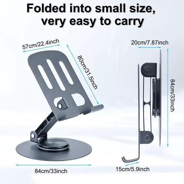 Alt view image 2 of 7 - Universal Metal Cell Phone Stand, Multi-Angel Adjustable 360 Rotation Non-Slip Phone Stand Compatible with All Smartphones