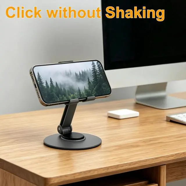 Alt view image 6 of 7 - Universal Metal Cell Phone Stand, Multi-Angel Adjustable 360 Rotation Non-Slip Phone Stand Compatible with All Smartphones