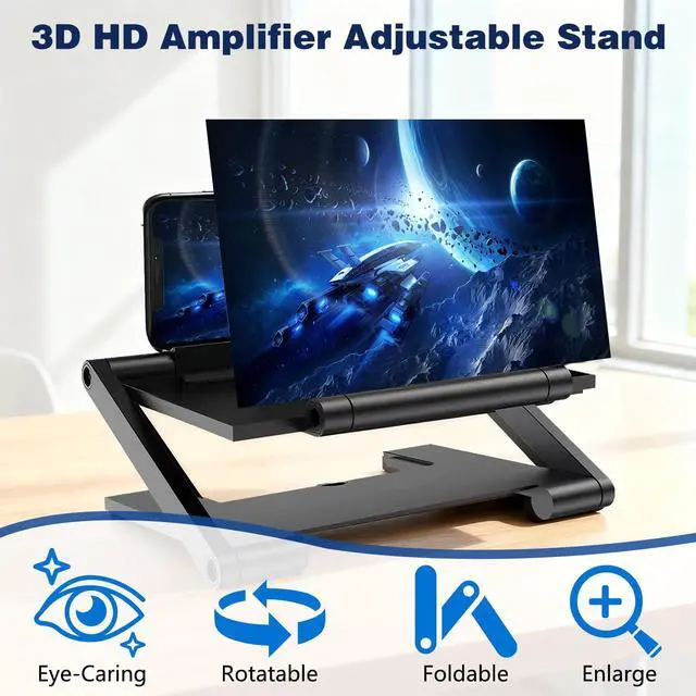 Alt view image 2 of 7 - Mobile Phone Magnifier Screen,New 3D HD Mobile Phone Magnifier Projector Screen Portable Foldable Phones Screen Amplifier Screens Enlarger for Movies Videos,Supports All Smartphones