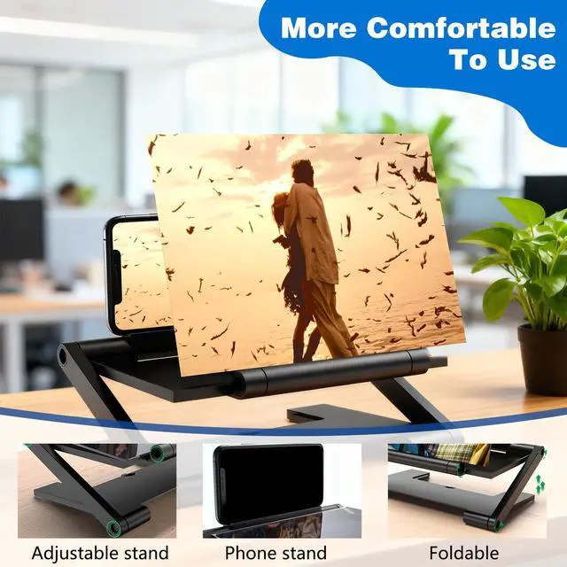 Alt view image 3 of 7 - Mobile Phone Magnifier Screen,New 3D HD Mobile Phone Magnifier Projector Screen Portable Foldable Phones Screen Amplifier Screens Enlarger for Movies Videos,Supports All Smartphones