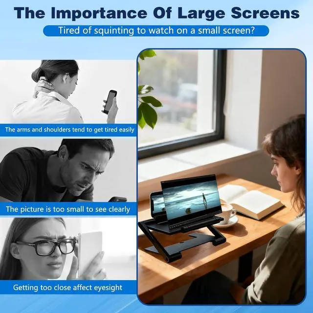 Alt view image 4 of 7 - Mobile Phone Magnifier Screen,New 3D HD Mobile Phone Magnifier Projector Screen Portable Foldable Phones Screen Amplifier Screens Enlarger for Movies Videos,Supports All Smartphones