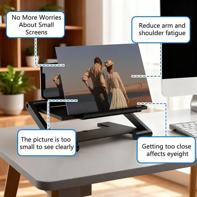 Alt view image 5 of 7 - Mobile Phone Magnifier Screen,New 3D HD Mobile Phone Magnifier Projector Screen Portable Foldable Phones Screen Amplifier Screens Enlarger for Movies Videos,Supports All Smartphones