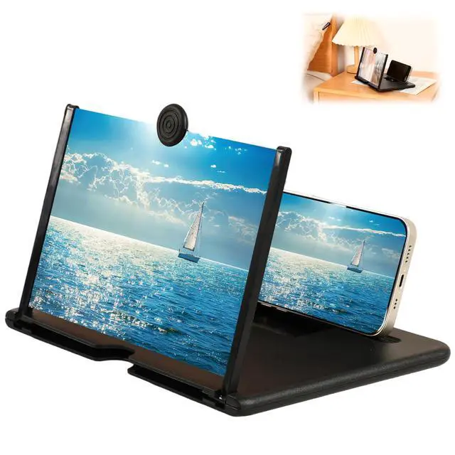Main image of Smartphone Screen Magnifier, 3D HD Mobile Phone Magnifier Projector Screen Enlarger for Movies, Videos, and Gaming, Foldable Cell Phone Stand with Screen Amplifier, Supports All Smartphones (12Inch)