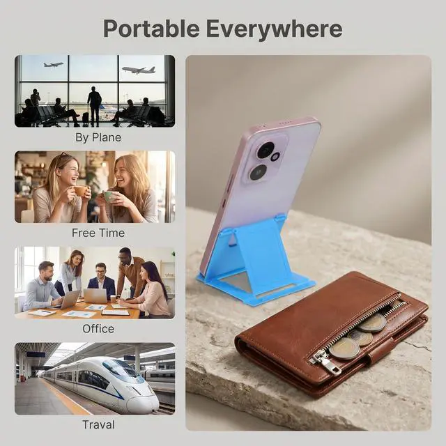 Alt view image 5 of 7 - 4 Pack Cell Phone Stand for Desk Portable Foldable Phone Holder Universal Adjustable Phones Stand Compatible with Most Mobile Phones Tablet